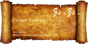 Zsiga Zsófia névjegykártya